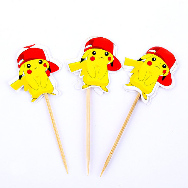 Décoration de fête d'anniversaire Pokemon Pikachu pour enfants, papier à  trois niveaux, support à gâteau, muffin, fond T1, gril, nappes, ensemble  cadeau - AliExpress