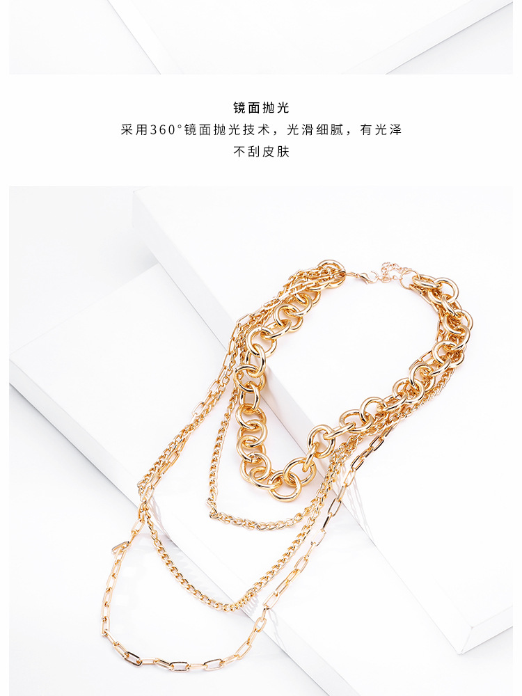 Multi-layer Hip Hop Long Necklace Wholesale display picture 7