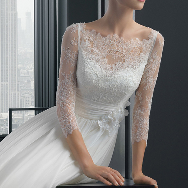 Luxury French lace long sleeve bridal dress 2020 new style