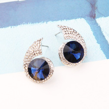 欧美新款简约饰品大颗卫星石耳钉满钻时尚耳环气质耳饰速卖通爆款