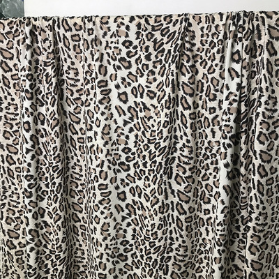 七彩之韻豹紋花斑點印花輕柔棉麻布料春夏女裝連衣裙上衣服裝面料