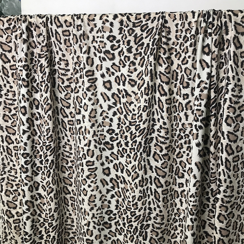 七彩之韻豹紋花斑點印花輕柔棉麻布料春夏女裝連衣裙上衣服裝面料