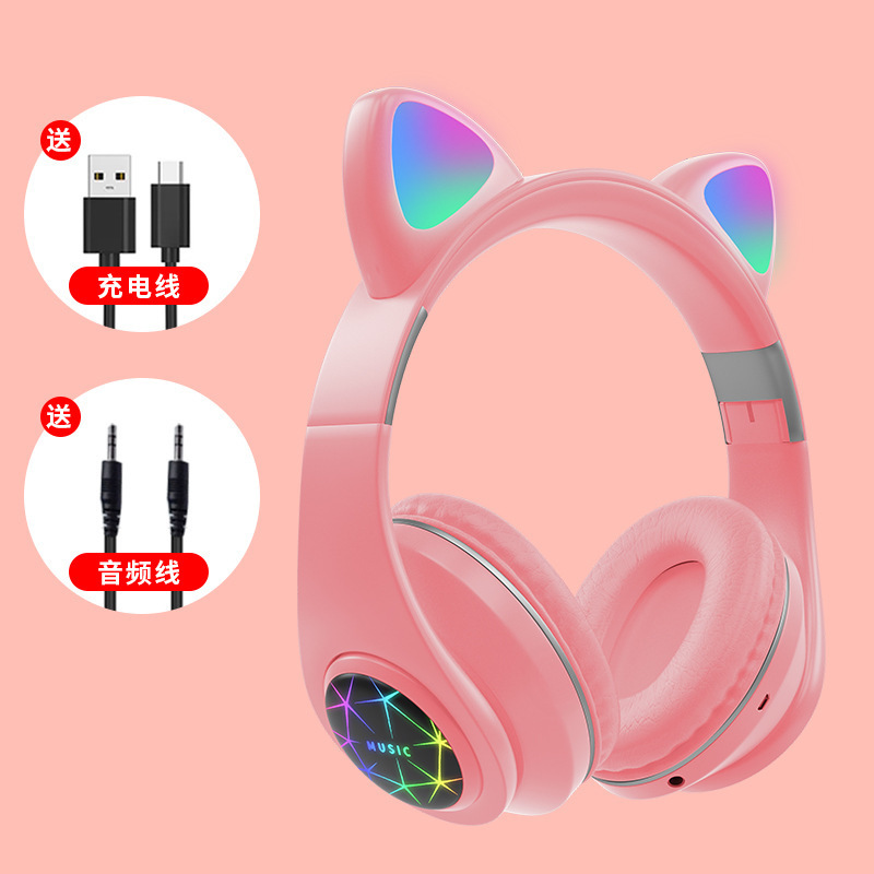 Nuevo M2 M7 gato oído auricular Bluetooth auricular luminoso macaron color todo incluido oído auriculares inalámbricos 5,0