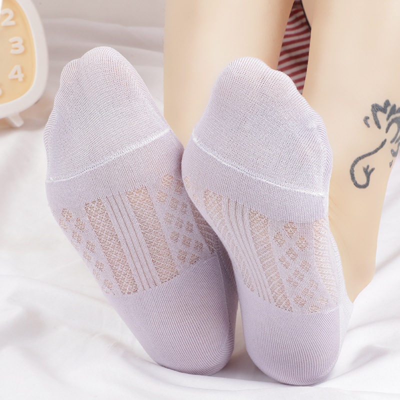 纯棉全网眼船袜夏季女士空调袜硅胶防滑隐形袜透气镂空浅口日系袜|ms