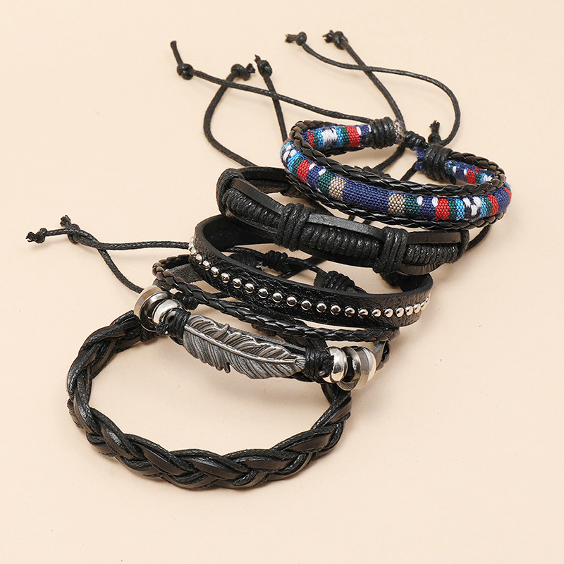 bohemian hand-woven leather bracelet