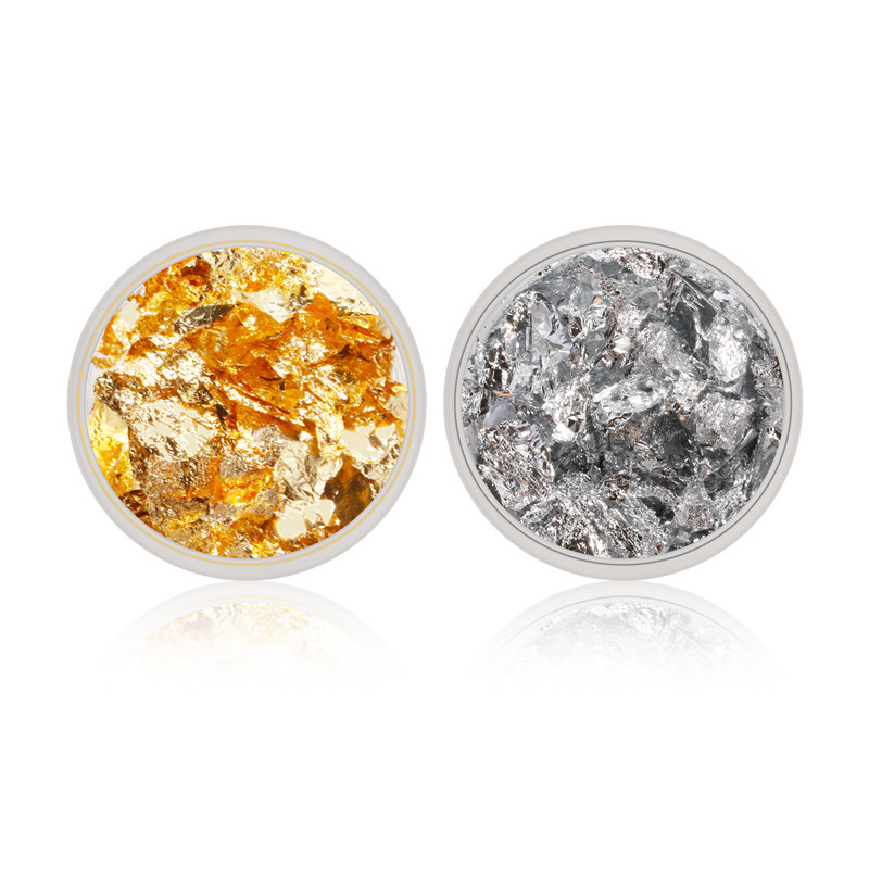 Nail Art oro plata hoja de papel DIY decoración de uñas suministros ultrafino papel de oro papel de impresión pegatinas de papel transfronterizo exclusivo