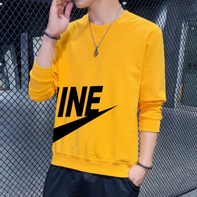 秋季新款男士卫衣韩版潮宽松圆领体恤上衣服秋装打底衫长袖t恤男
