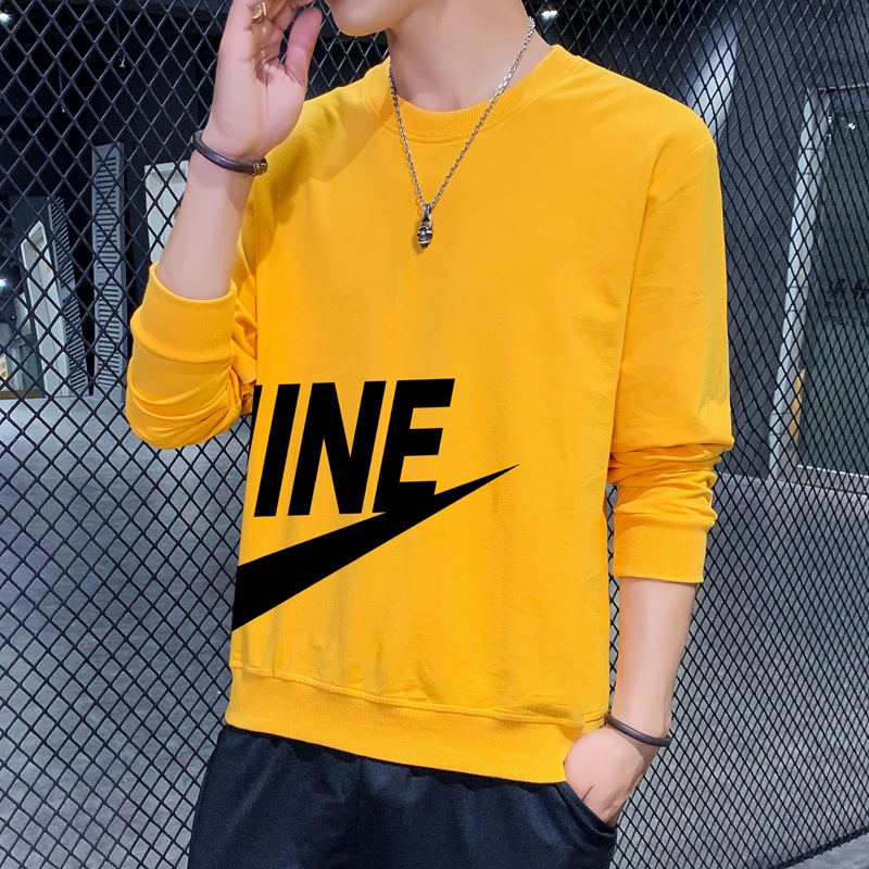 秋季新款男士卫衣韩版潮宽松圆领体恤上衣服秋装打底衫长袖t恤男