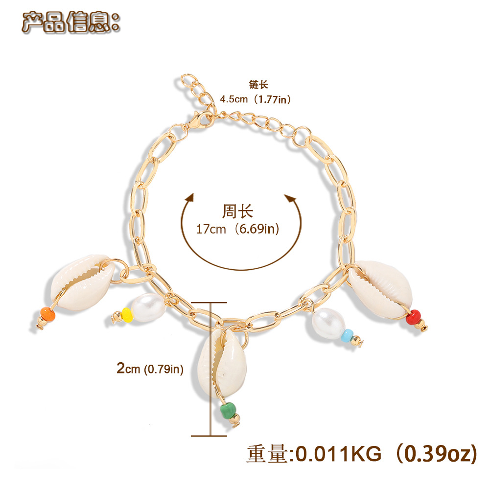 New Fashion Alloy Chain Handmade Shell Woven Bracelet Wholesale display picture 1