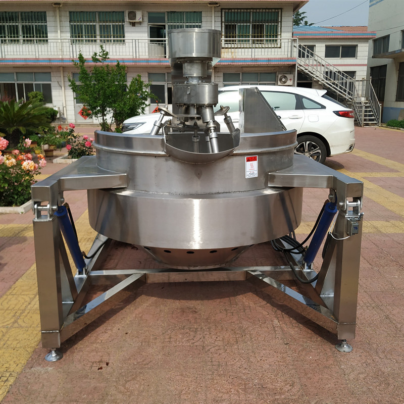 Large electromagnetic heating high viscosity wok planetary stirring sandwich pot full set of mushroom sauce processing assembly line equipment