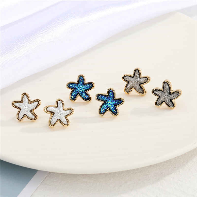 Simple  Small Starfish Earrings display picture 1