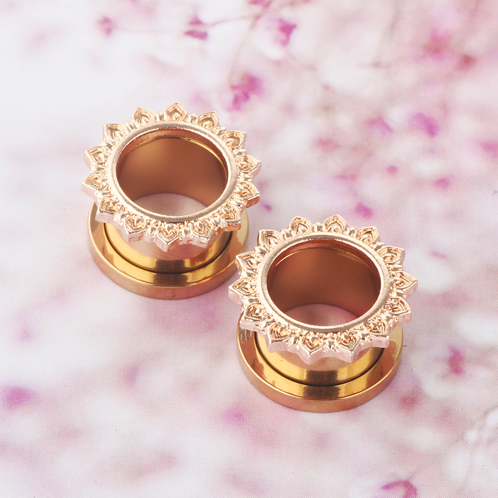 Stainless Steel Ear Stretcher Tunnels Nine Lace Ear Plug Expander 16mm Silver detail image 8