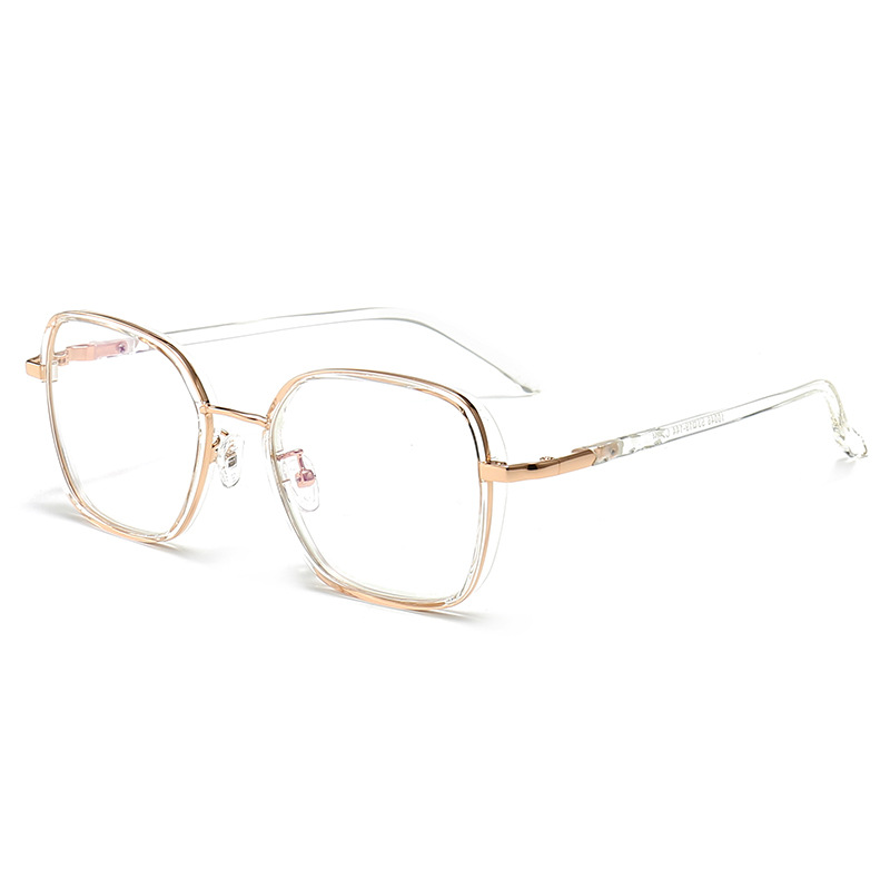 Marco de gafas de alta miopía adecuado para mujeres con lentes ultrafinas ultra-ligeras de titanio puro borde grueso Marco de gafas de cara redonda
