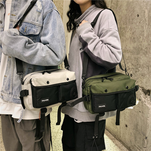 Cross-border wholesale shoulder bag men's trendy street fashion brand personality hip-hop retro casual student Korean version backpack messenger bag