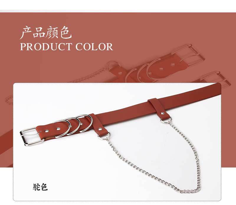 Streetwear Square Iron Unisex Leather Belts display picture 2