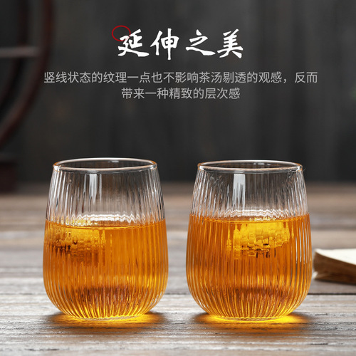 Single-layer hammered finish heat-resistant whiskey glass cup single-layer flower tea cup gift set affordable promotional clear water cup