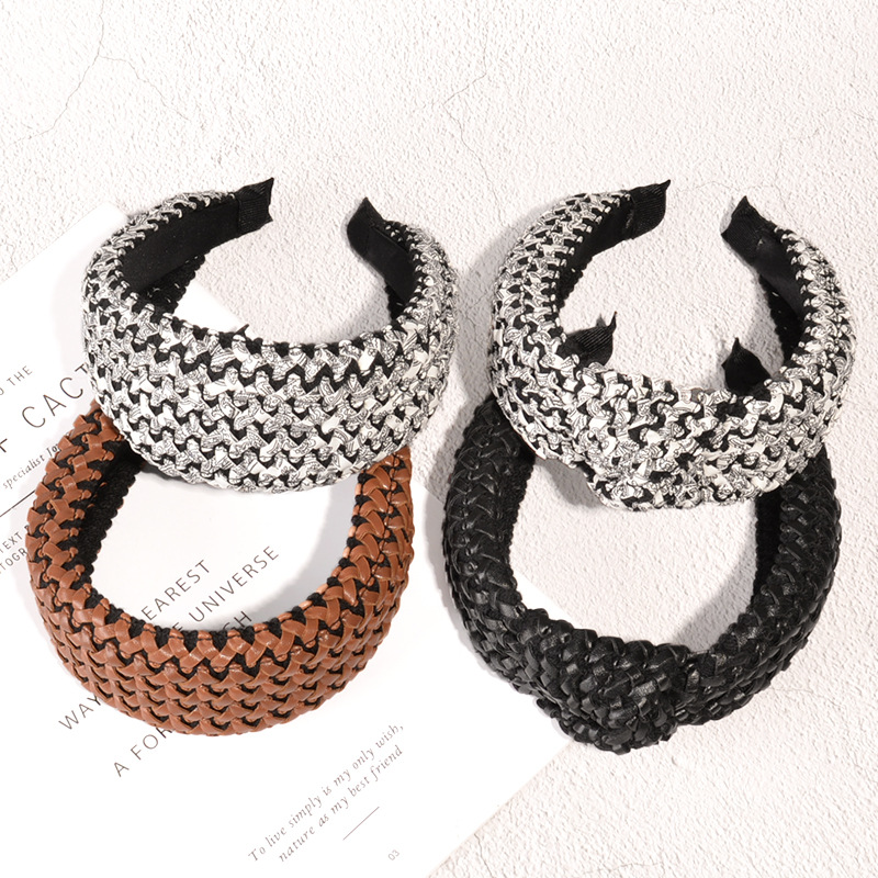 Knotted Leather Braided Headband display picture 1