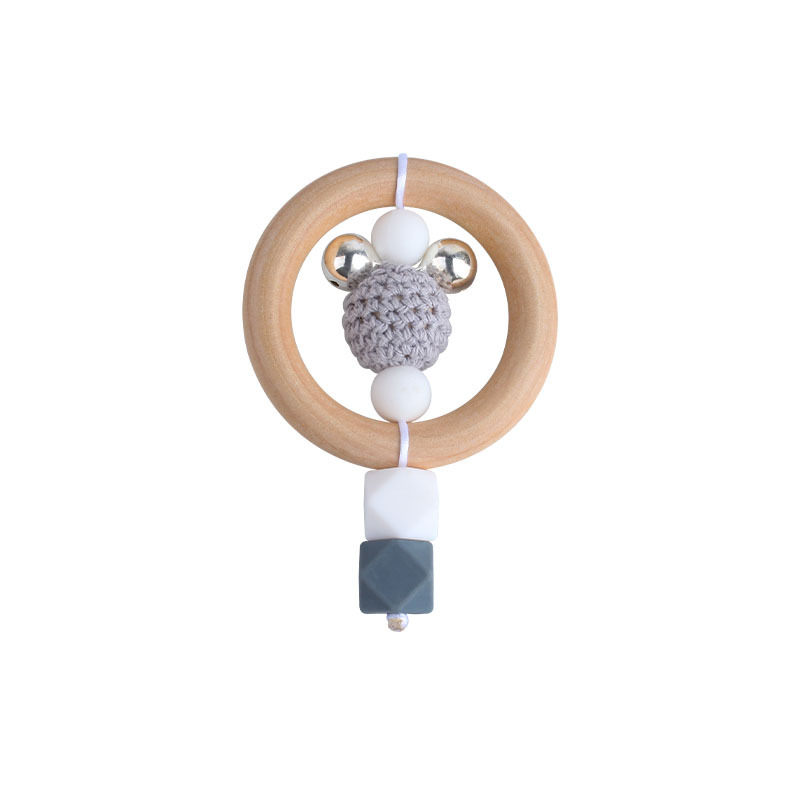 Nuevo DIY creativo Rana Hemu anillo infantil mano palo sonajero juguete mordedor de silicona teether stick