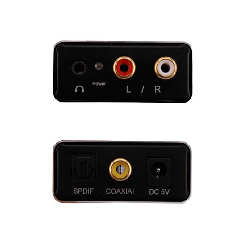 Digital to Analog Coaxial Converter 3.5mm Audio Decoder Amplifier Speaker Aluminum Case