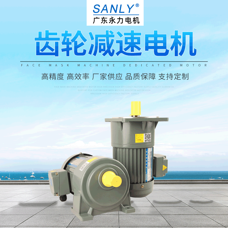 SANLY永力三相异步减速机 变频电机立卧式减速电机口罩机马达厂家