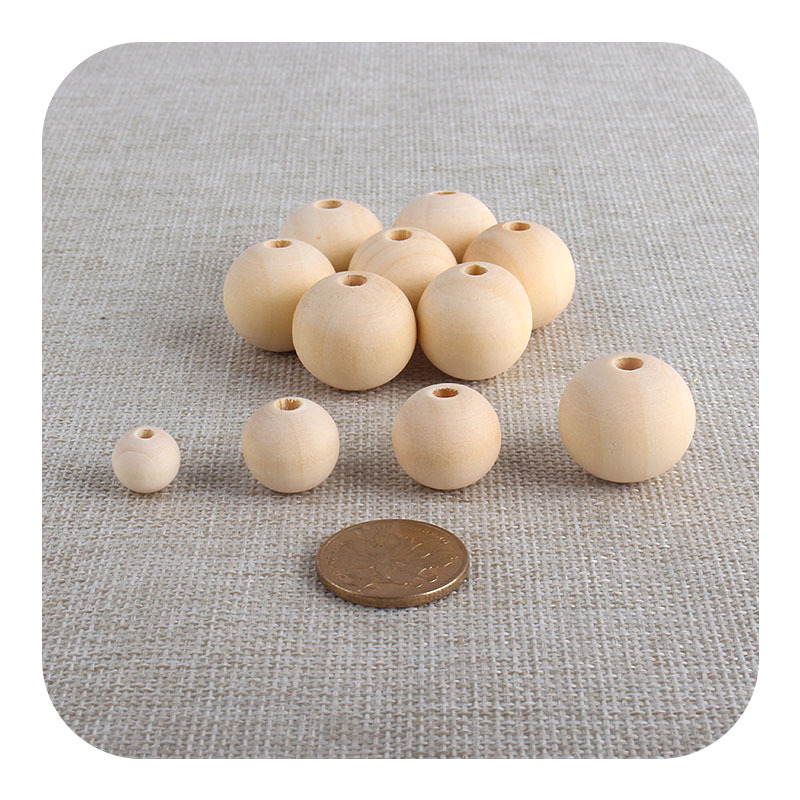 10 ~ 20mm color madera Hemu granos redondos molar juguete teether pulsera pezón cadena collar DIY accesorios de la joyería