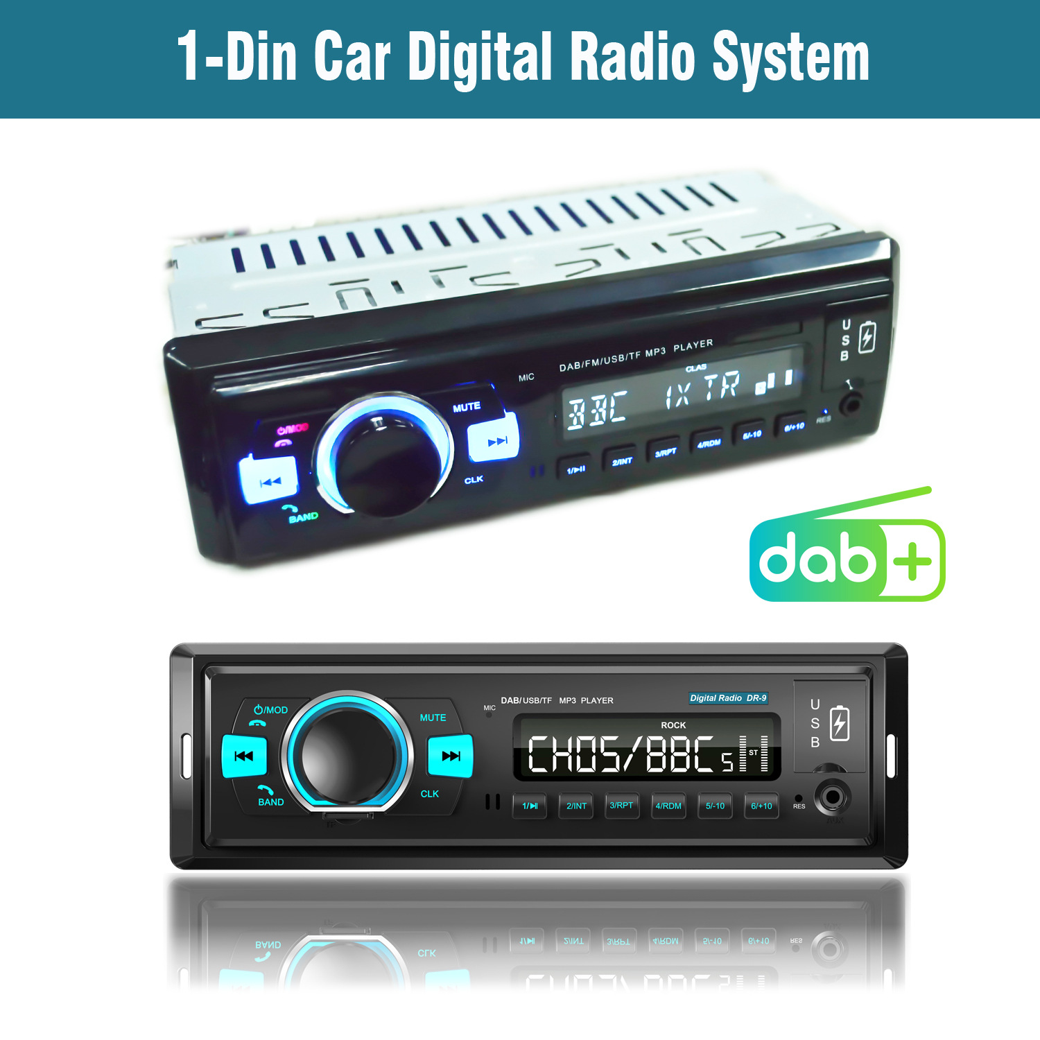 European Market FM| DAB Radio || Support TF Card MP3 Playback|Built-in Rechargeable Battery For Long Battery Life