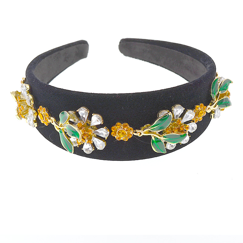 Hair Band Wide Side Simple Baroque Rhinestone Headband For Women Korean Pressure Hair display picture 2