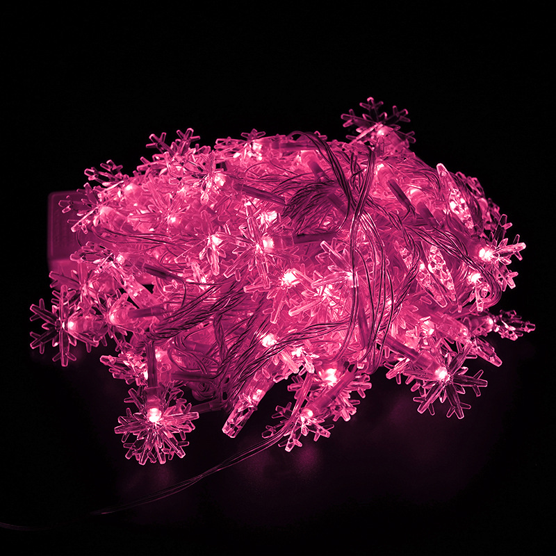 LED Cadena de luz de copo de nieve luz intermitente Navidad vacaciones boda Año nuevo árbol de Navidad decoración cielo completo Cadena de luz intermitente suministro directo de fábrica