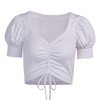 European and American foreign trade new pleated short sleeve top