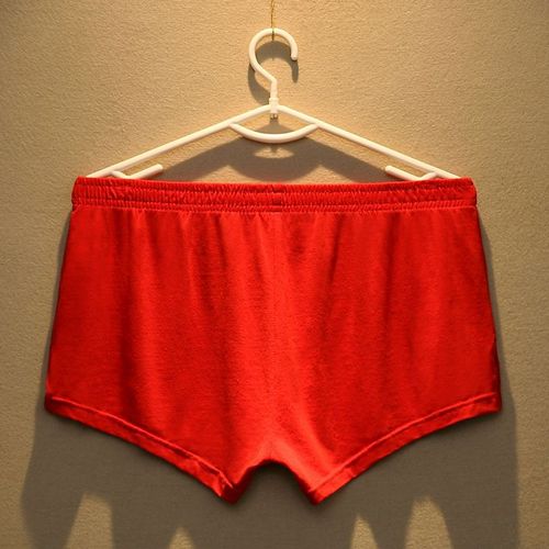 New men's loose underwear pure cotton trendy boxer briefs youth personality red shorts four-corner solid color shorts head