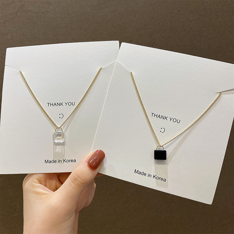 设计感水晶小锁百搭项链女ins冷淡风锁骨链网红百搭时尚吊坠批发