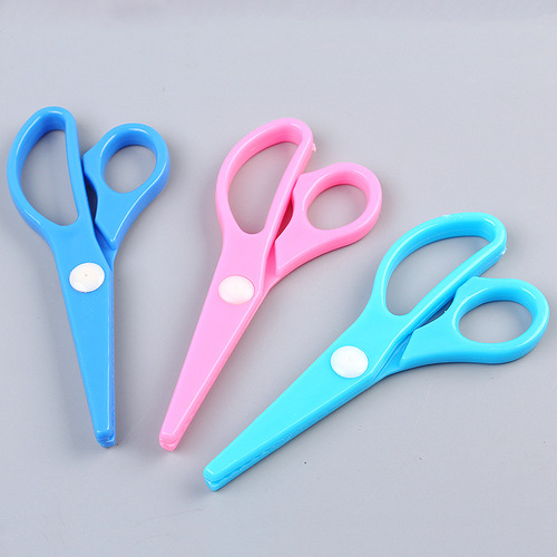 Children's scissors Kindergarten DIY hand-safe multi-functional student art plastic scissors wholesale