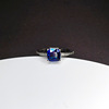 Sapphire square wedding ring for beloved, wish, European style