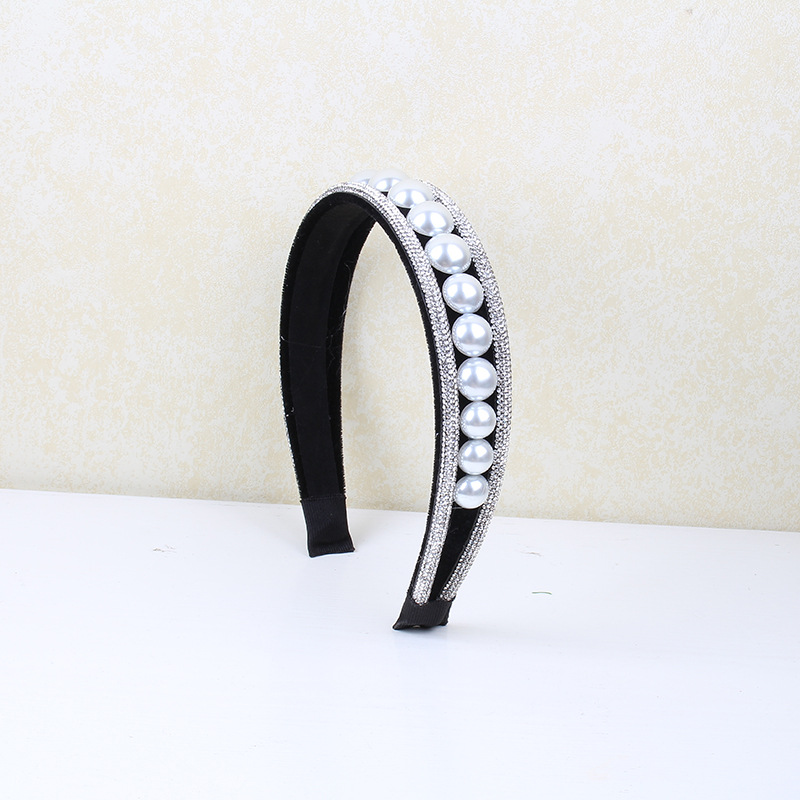 Lady Pearl Cloth Inlay Artificial Crystal Rhinestones Hair Band display picture 3