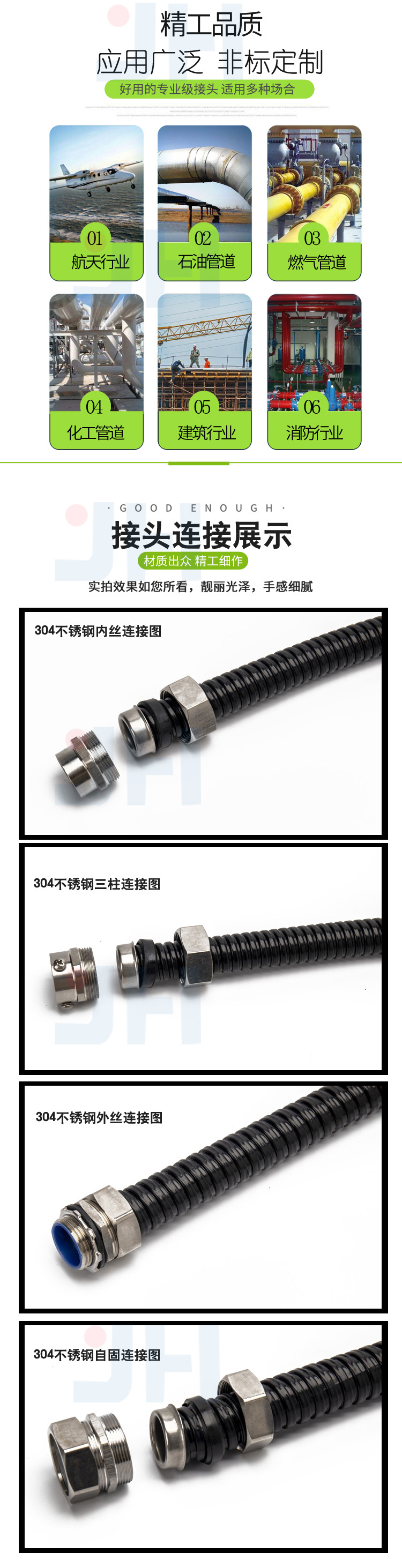 不锈钢金属软管锁头外丝自固内丝三柱管接头304包塑穿线软管接头-阿里巴巴