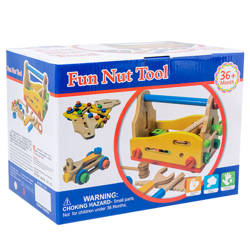Wooden simulation tool box, multi-functional disassembly and assembly toys, kindergarten play house interactive children's puzzle development