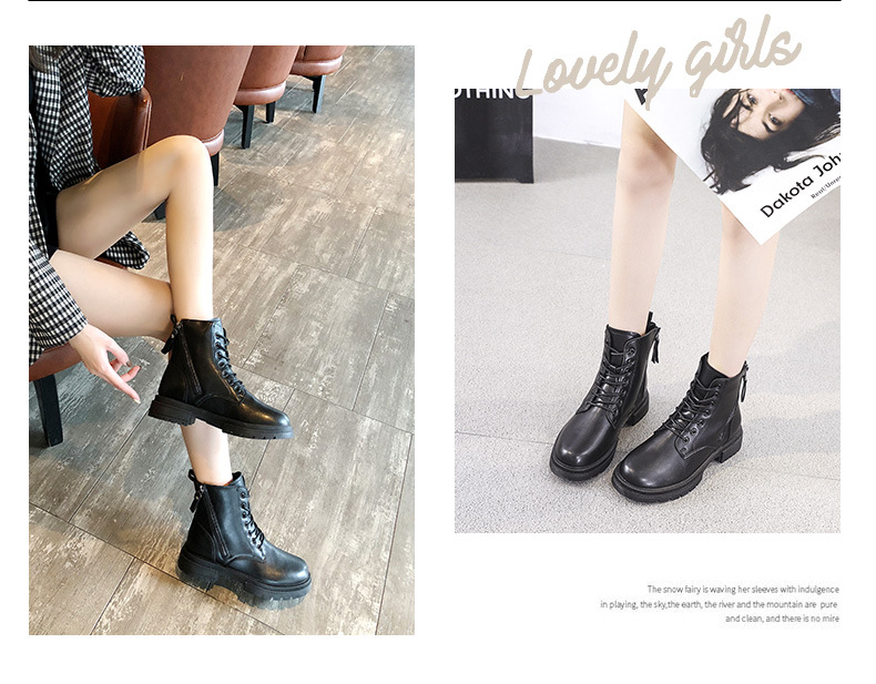 autumn and winter diagonal zipper short boots  NSNL30418