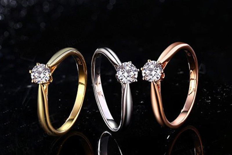 Simple Style Solid Color Copper Plating Inlay Zircon Rings 1 Piece