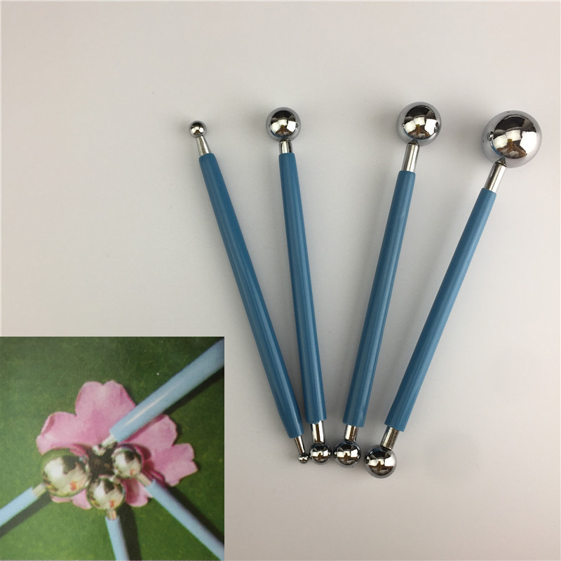 Stainless Steel Sugar Flower Tool 8 Pill Stick Sugar Cake DIY Decorative Ceramic Tool suit Ball Decorating Stick