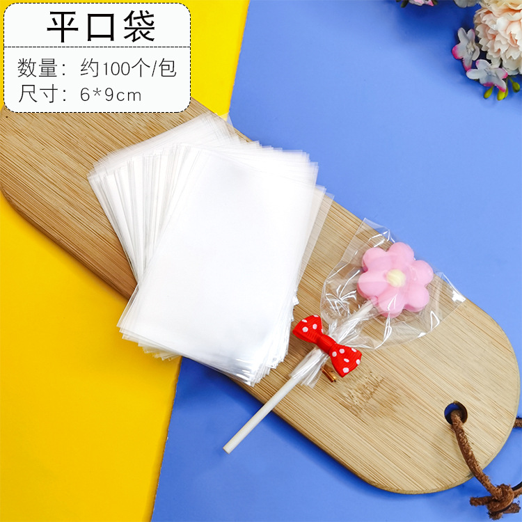 Pastel de chocolate Lollipop bolsa de plástico transparente OPP bolsillo plano bolsa de embalaje para hornear oferta especial al por mayor 100 piezas Precio