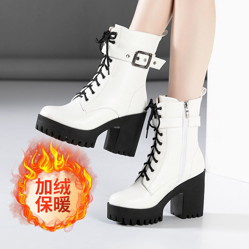 흰색 털 안감 10cm