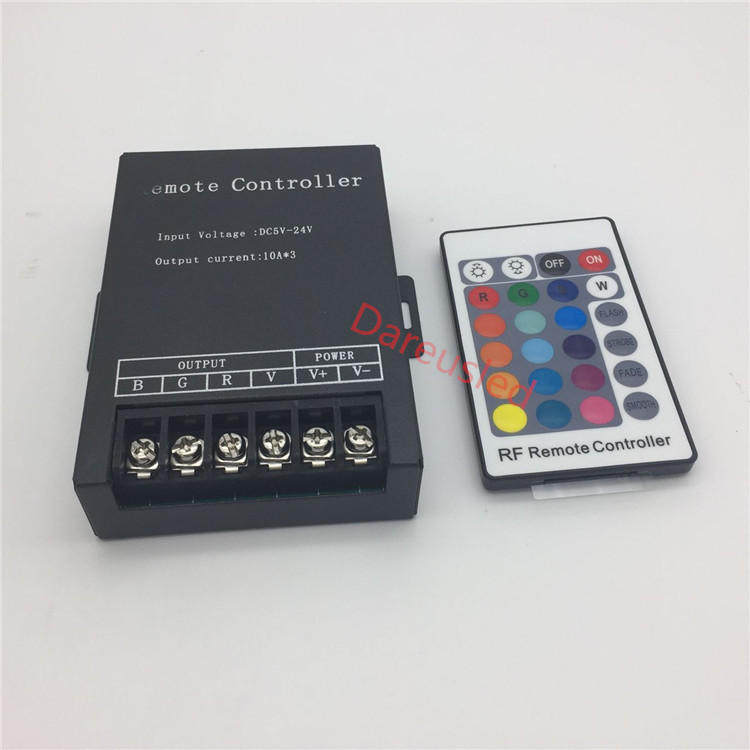 LED燈帶燈條30A七彩控制器 RGB廣告模組光源24鍵RF5-24VRGB控制器