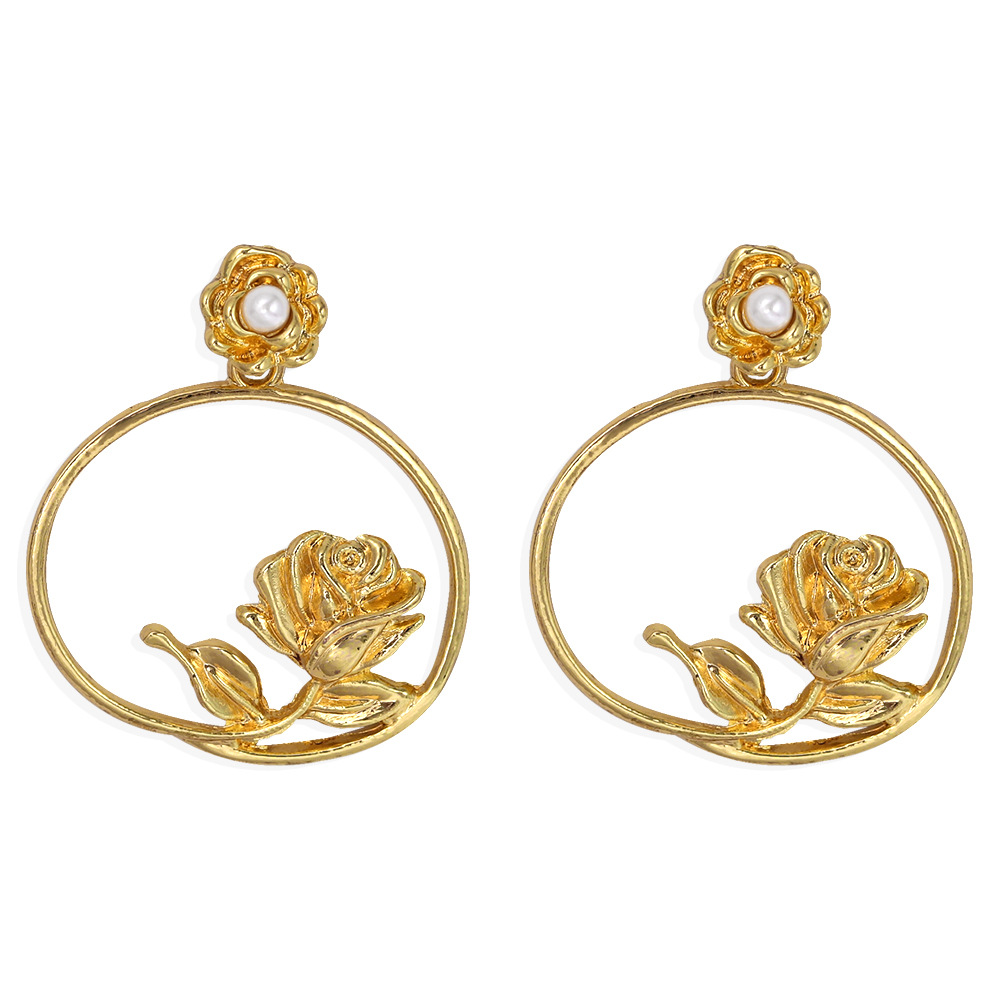 New Hot-selling Hollow Flower Creative Exaggerated Hot Style Earrings Wholesale display picture 8