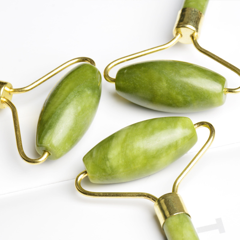 Nuevo masaje Xiuyu Jade rodillo suave soporte de metal rodillo facial belleza contenedor masajeador portátil