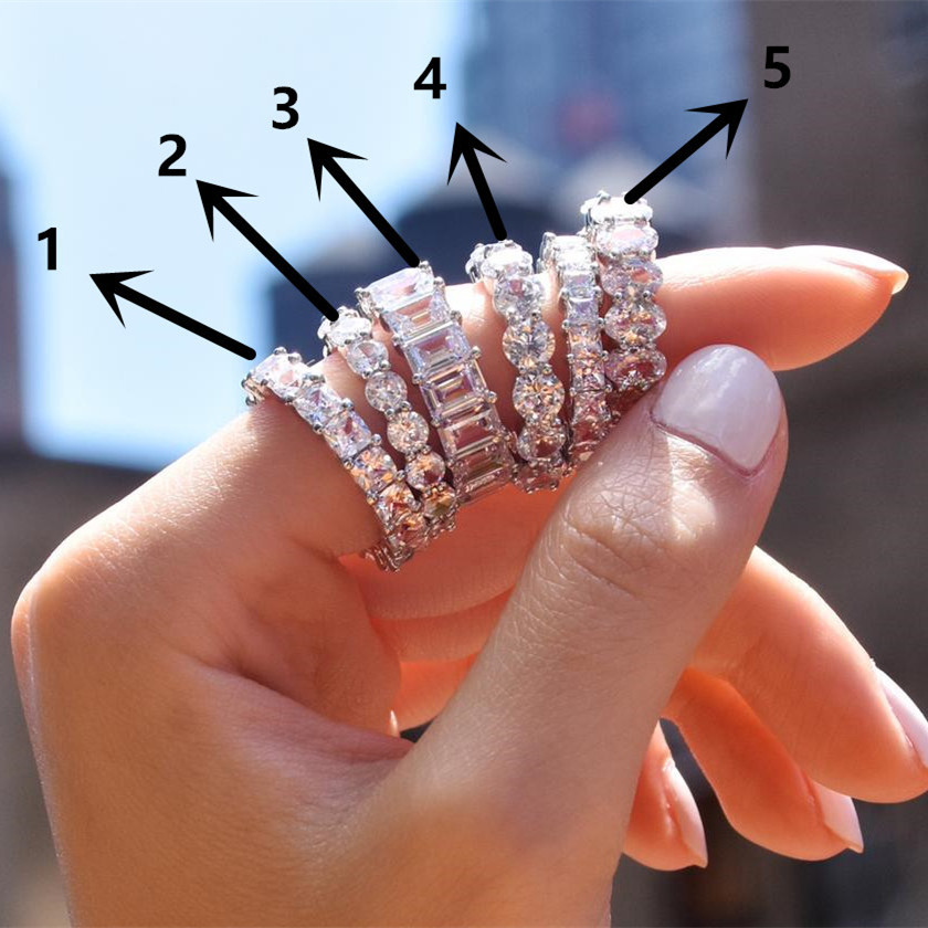 Diamond Zircon Ring For Women, Elegant Silver Plated Versatile Band_voghion.com