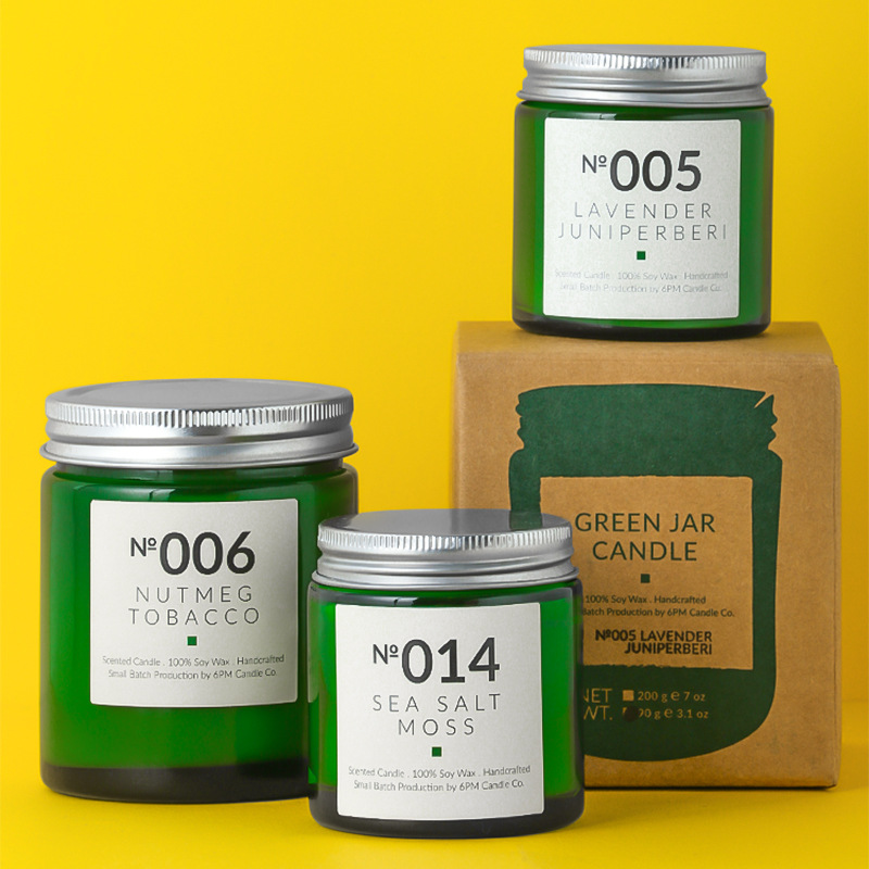 创意绿色蜡烛杯 香薰蜡烛瓶 手工制作小萤火绿瓶 DIY蜡烛容器带盖