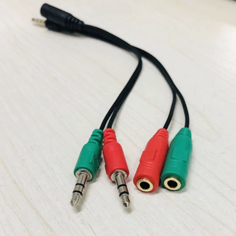 Laptop, mobile phone, adapter cable, microphone, 3.5mm, 2 in 1