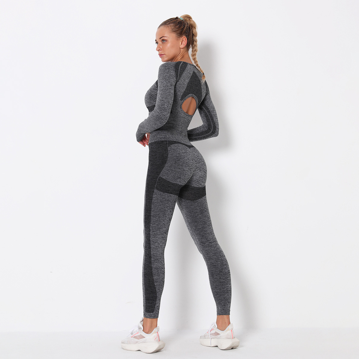 seamless knitted hip-lifting stretch quick-drying training suit  NSLX8997