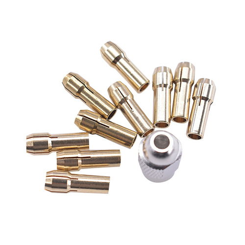 11-piece set of brass chuck micro electric drill self-tightening drill chuck factory sales electric grinding copper sandwich small motor tool accessories