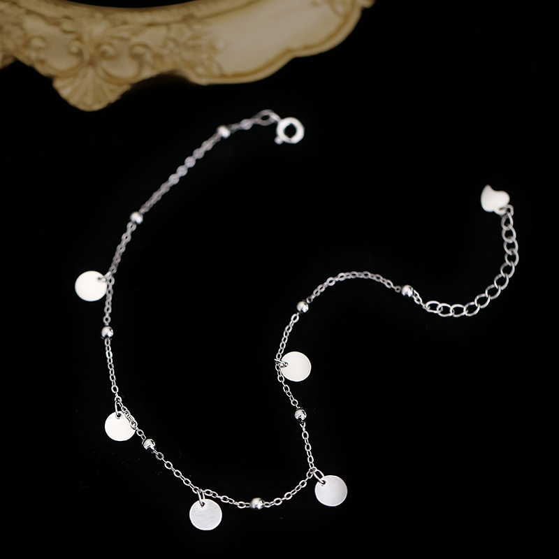 Fashion 925 Sterling Silver Geometric Disc Anklet Wholesale display picture 8